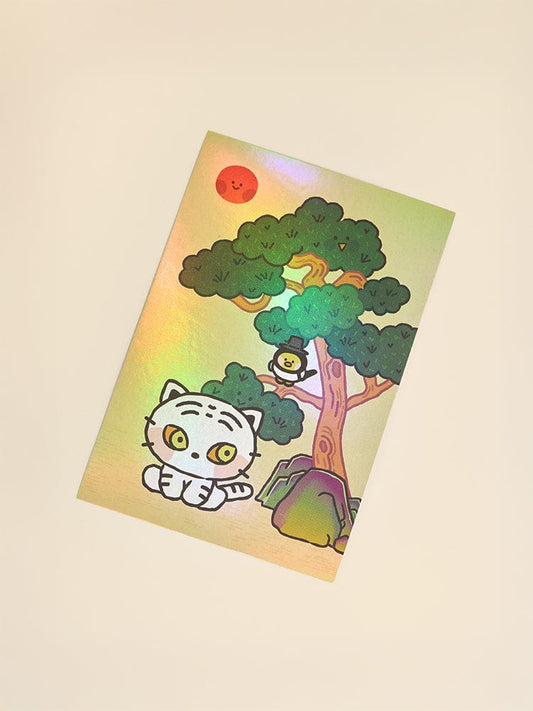 LINE FRIENDS OFFICE_ 호랑이&까치 엽서 라인프렌즈 미니니 K-수베니어 호랑이&까치 엽서