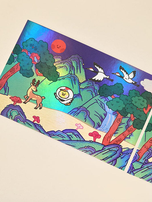 LINE FRIENDS OFFICE_ 샐리니 엽서 라인프렌즈 미니니 샐리니 K-수베니어 십장생도 엽서