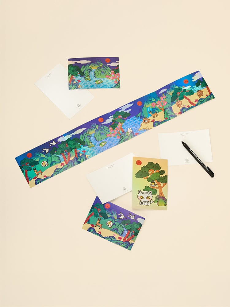 LINE FRIENDS OFFICE_ 레니니 엽서 라인프렌즈 미니니 레니니 K-수베니어 십장생도 엽서