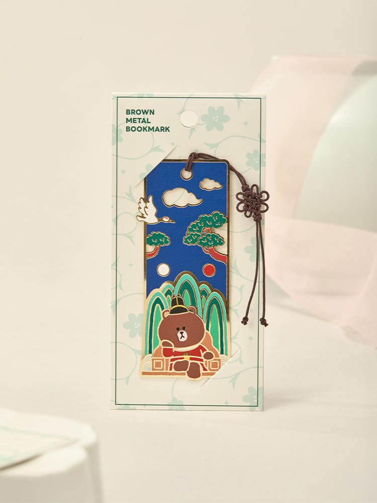 LINE FRIENDS OFFICE_ 임금 브라운 라인프렌즈 브라운 K-수베니어 임금 메탈 책갈피