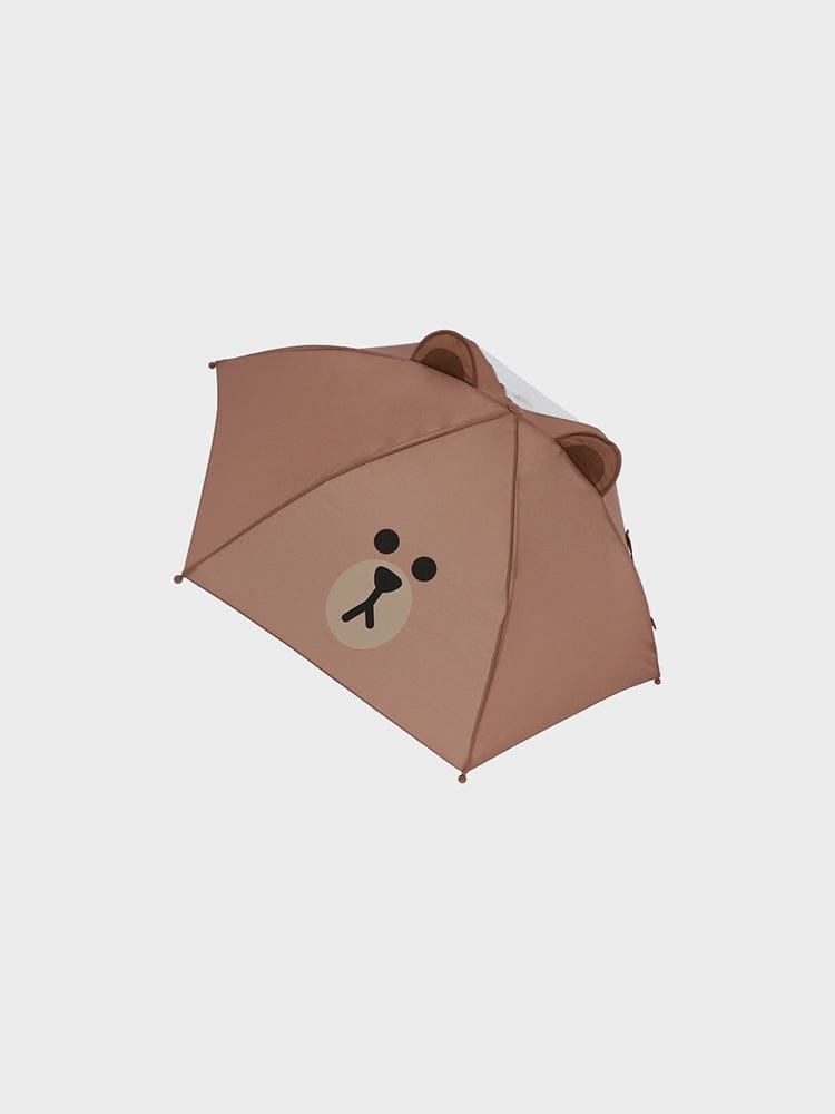 LINE FRIENDS OUTDOORS 단품 라인프렌즈 브라운 소형 입체 장우산
