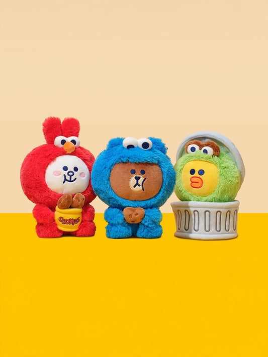 LINE FRIENDS PLUSH [팸세제외] 세서미 스트리트 X 라인프렌즈 앉은 인형