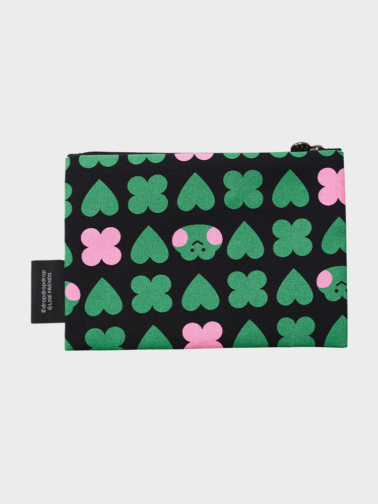 LINE FRIENDS POUCH_ 단품 미니니 x 드롭드롭드롭 레니니 플랫 파우치 (M)
