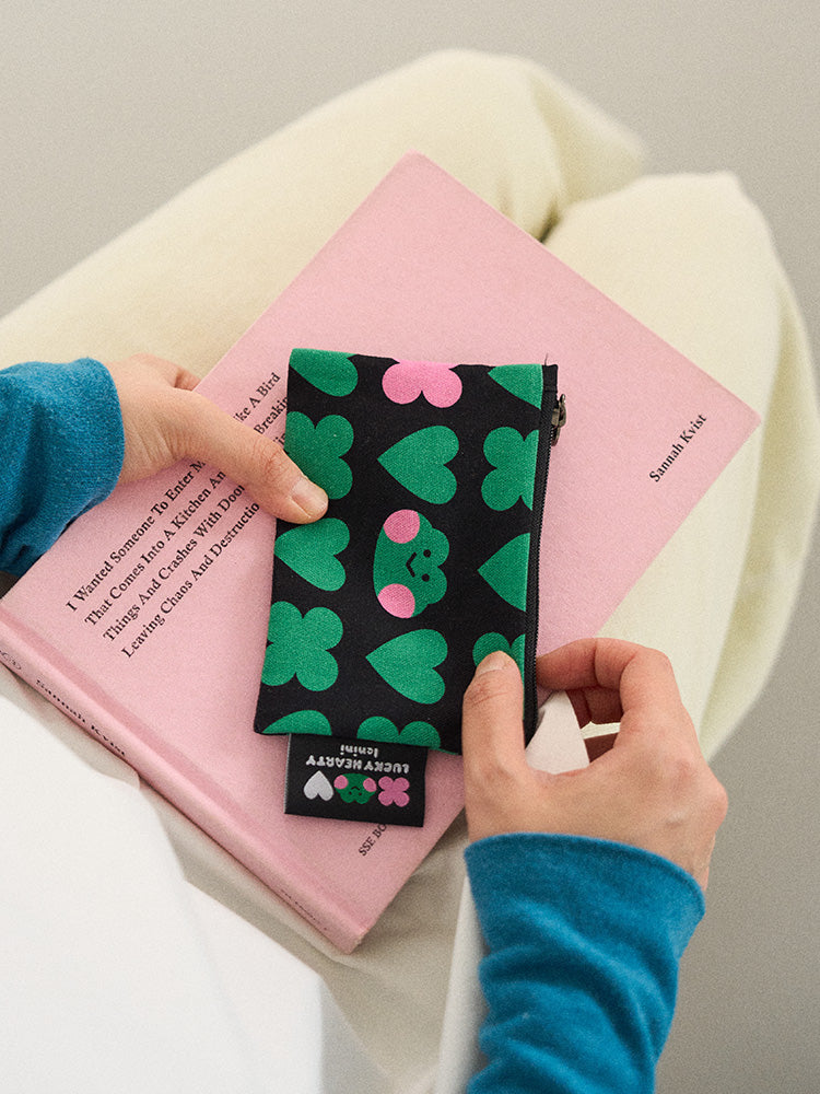 LINE FRIENDS POUCH_ 단품 미니니 x 드롭드롭드롭 레니니 플랫 파우치 (S)