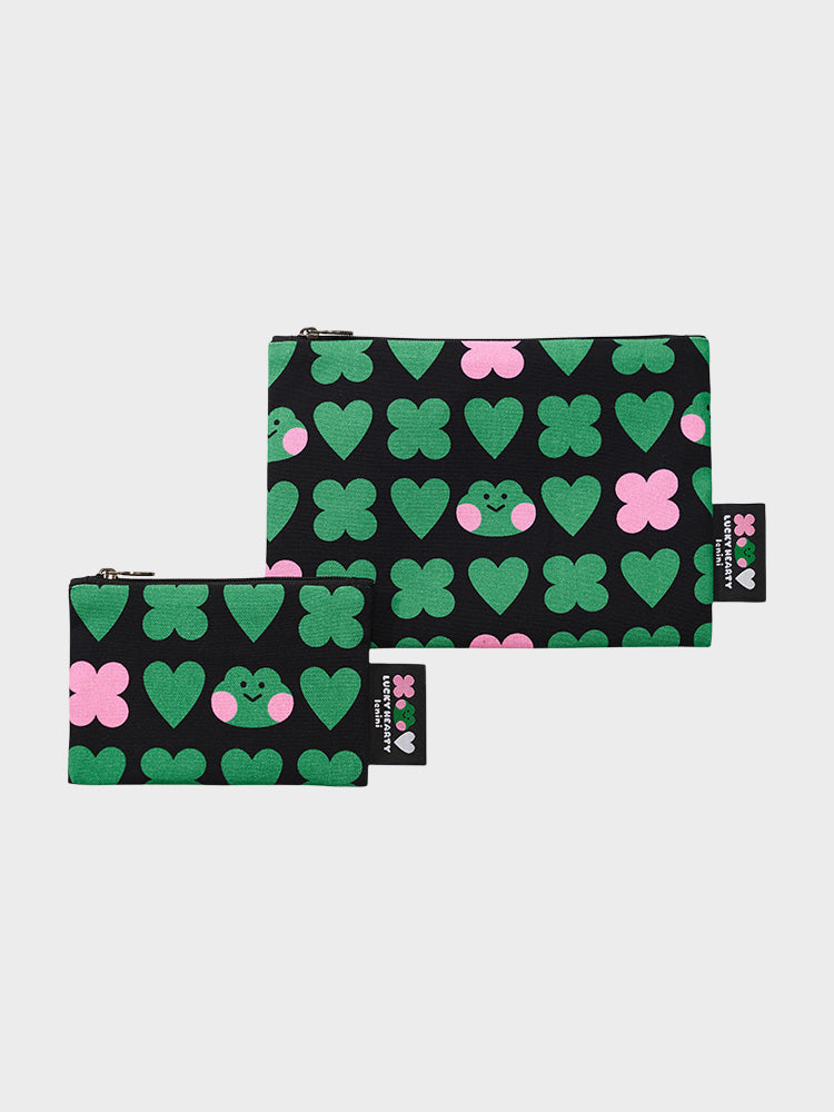 LINE FRIENDS POUCH_ 단품 미니니 x 드롭드롭드롭 레니니 플랫 파우치 (S)