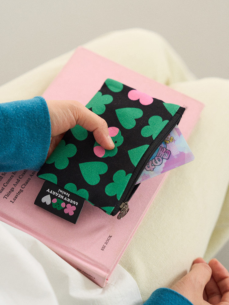 LINE FRIENDS POUCH_ 단품 미니니 x 드롭드롭드롭 레니니 플랫 파우치 (S)