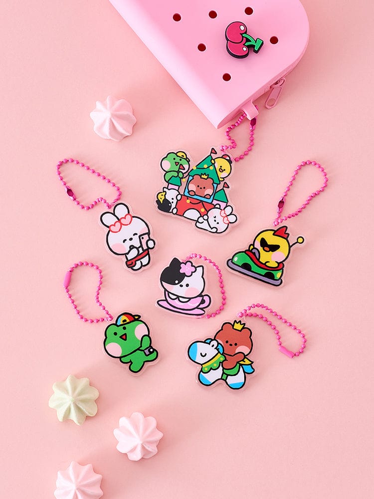 LINE FRIENDS SQUARE KEYRING 단품 라인프렌즈 미니니 테마파크 아크릴 랜덤 키링