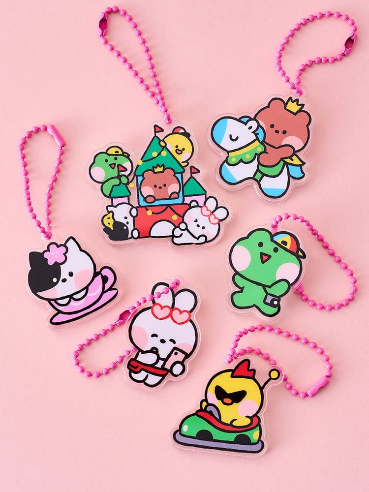 LINE FRIENDS SQUARE KEYRING 단품 라인프렌즈 미니니 테마파크 아크릴 랜덤 키링