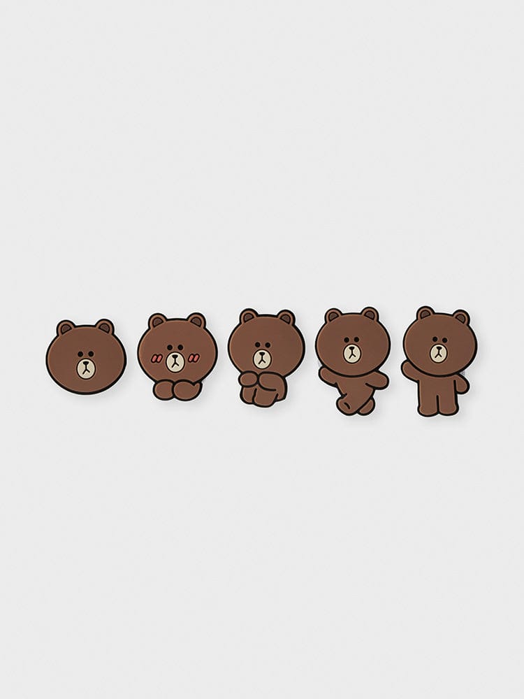 LINE FRIENDS STICON_ 브라운 SET 라인프렌즈 브라운 꼴레 베이직 다트 스티콘 SET