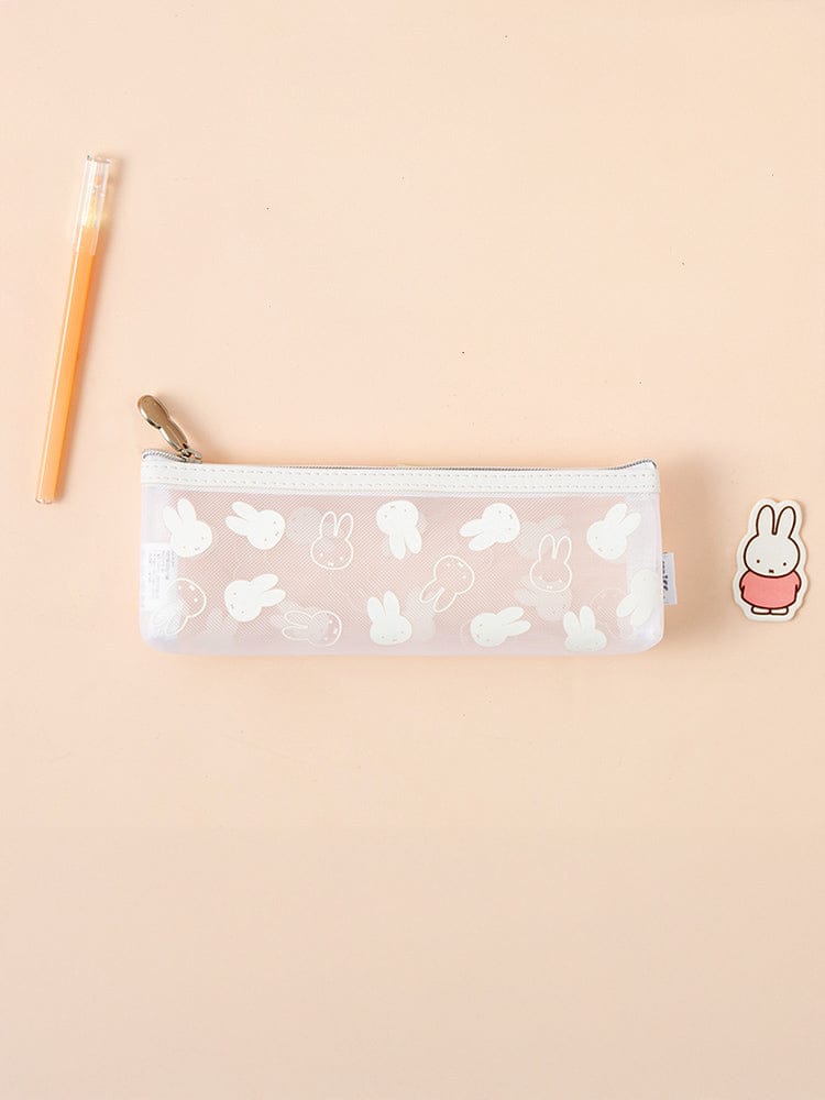 miffy OFFICE_POUCH_ 얼굴 패턴 미피 메쉬 삼각 파우치