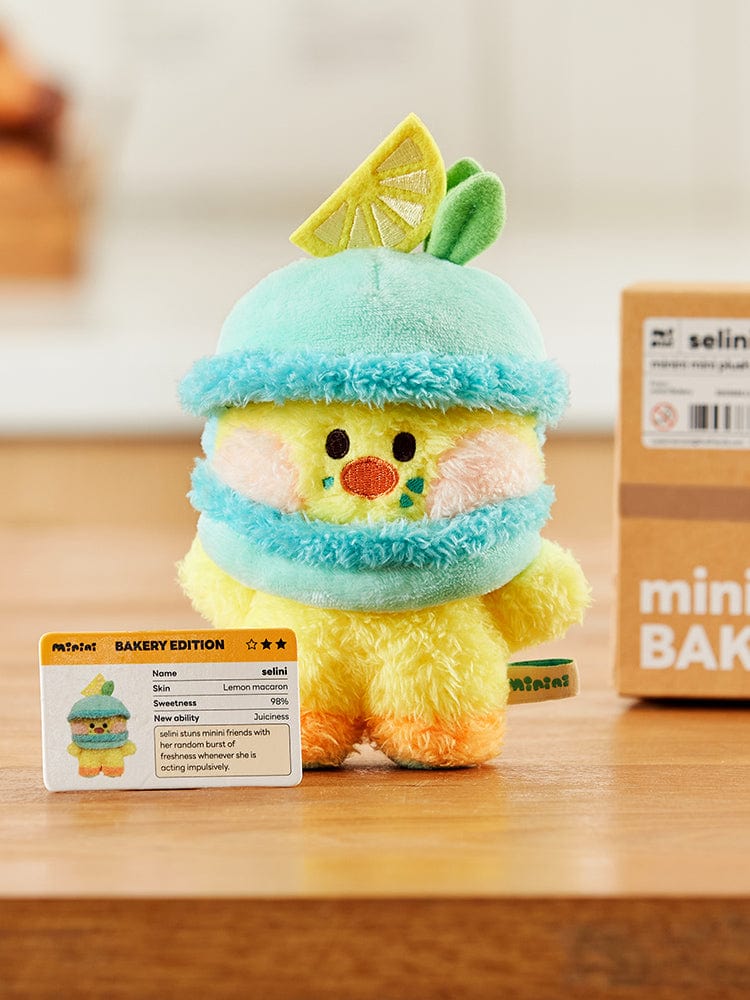 minini PLUSH selini 라인프렌즈 미니니 샐리니 베이커리 레몬마카롱 스탠딩 인형