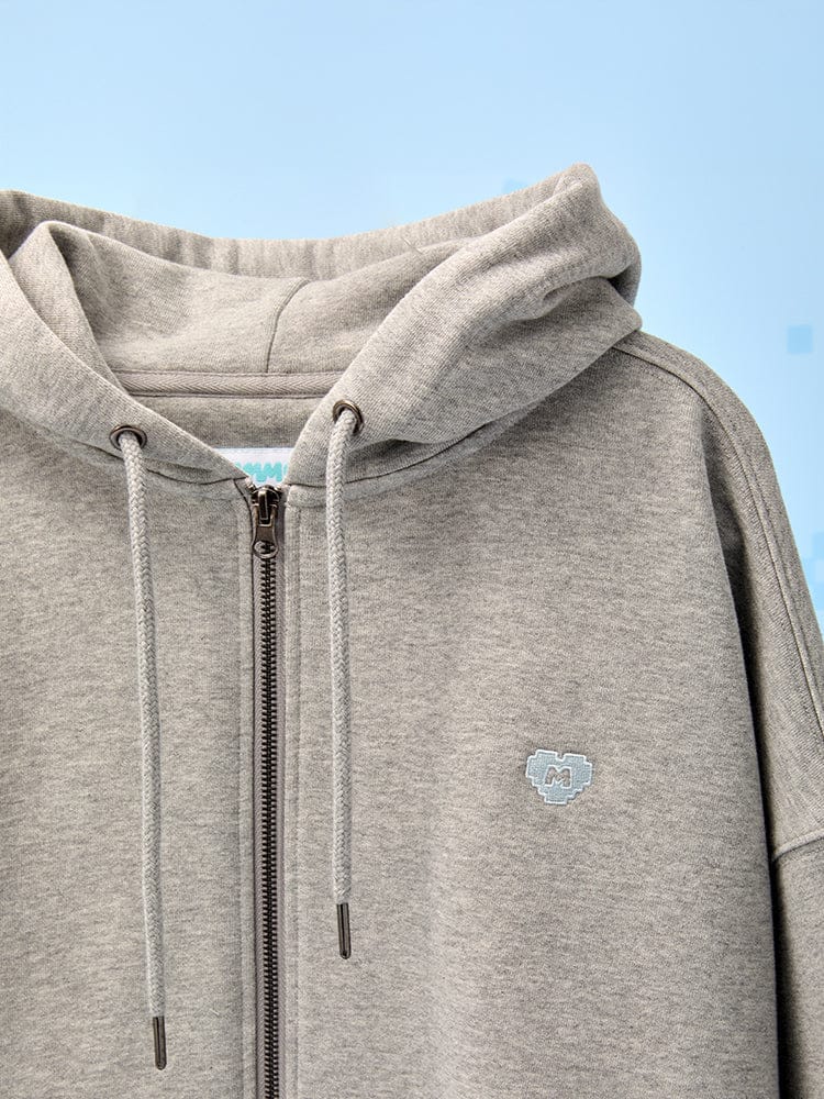 MMMM APPAREL_ MMMM MMMM BABY 후디 집업 (멜란지 그레이)