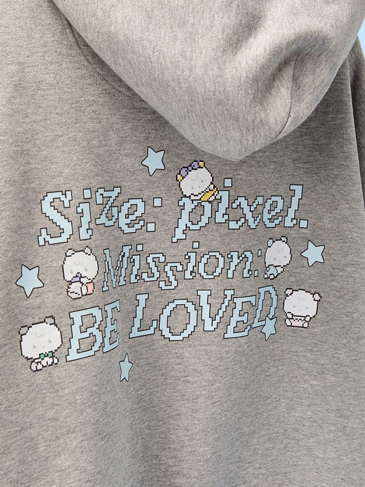 MMMM APPAREL_ MMMM MMMM BABY 후디 집업 (멜란지 그레이)