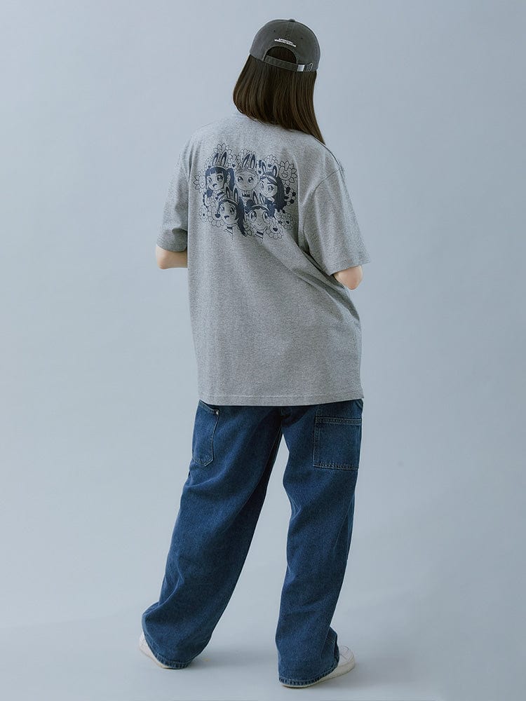 NEWJEANS APPAREL NewJeans x MURAKAMI 티셔츠 (MELANGE GRAY)