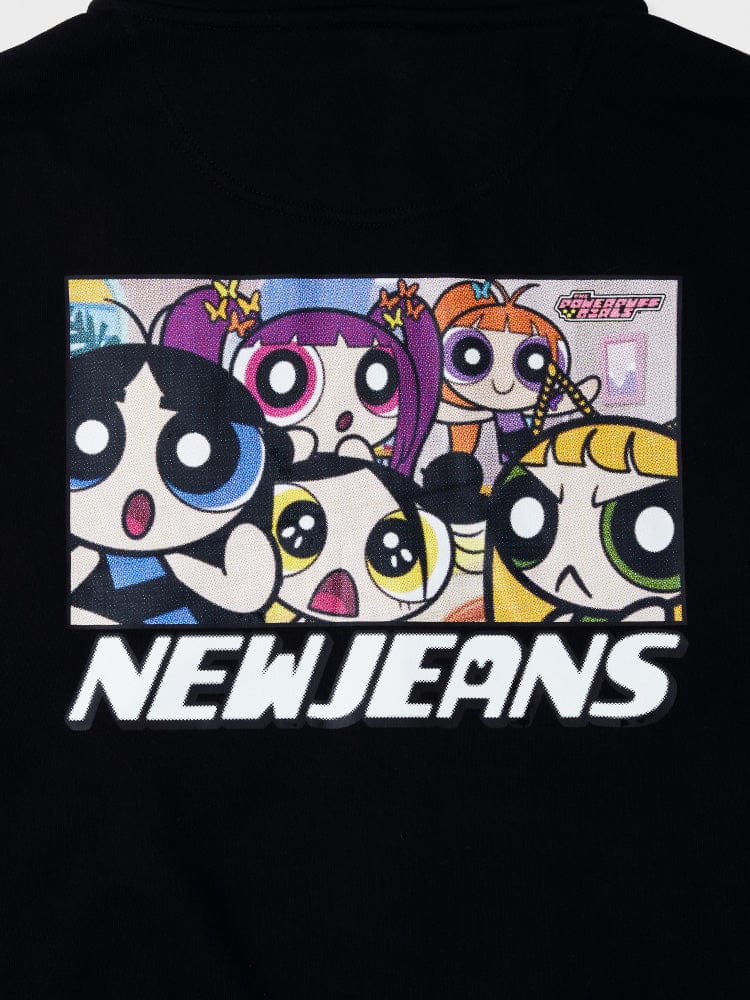 NEWJEANS APPAREL THE POWERPUFF GIRLS x NJ 후드 티셔츠 (BLACK)