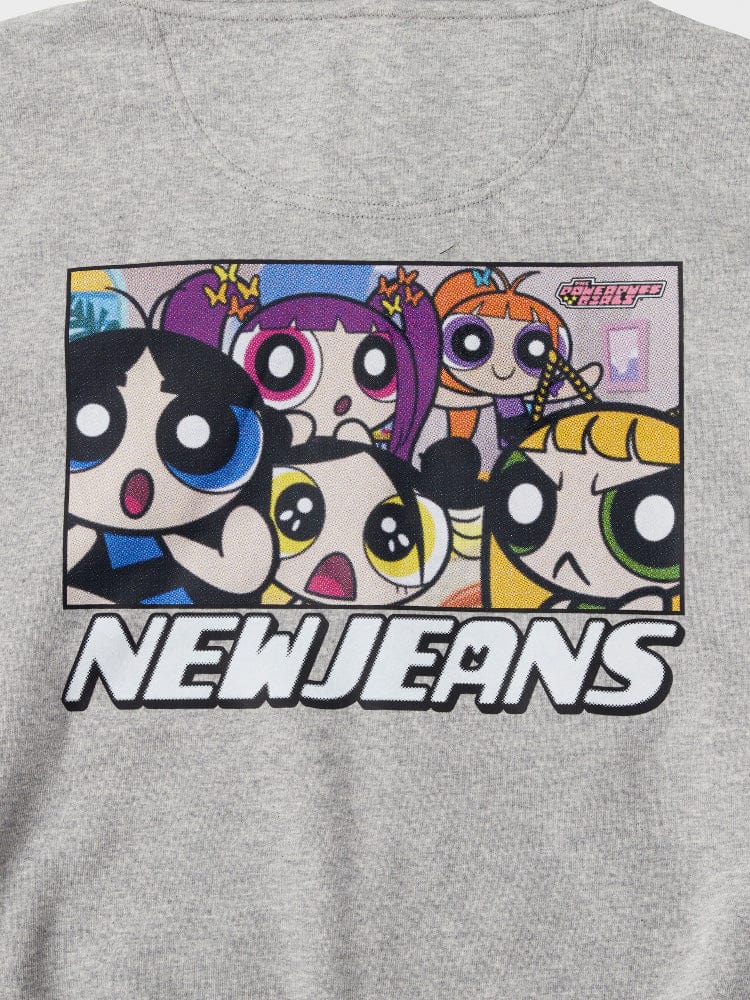 NEWJEANS APPAREL THE POWERPUFF GIRLS x NJ 후드 티셔츠 (GREY)