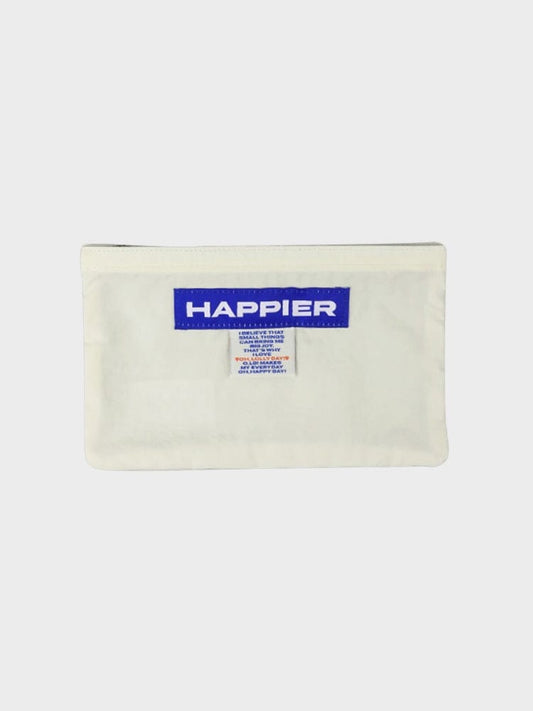 Oh, lolly day! BAG 단품 오롤리데이 Happier 라벨 파우치 나일론 Ivory