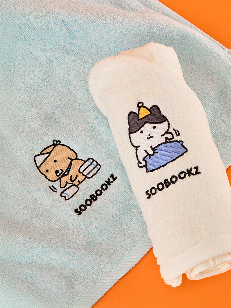 SOOBOOKZ LIVING_ 착착누렁&퍽퍽탱고 수북즈 수건 세트 (2PCS)