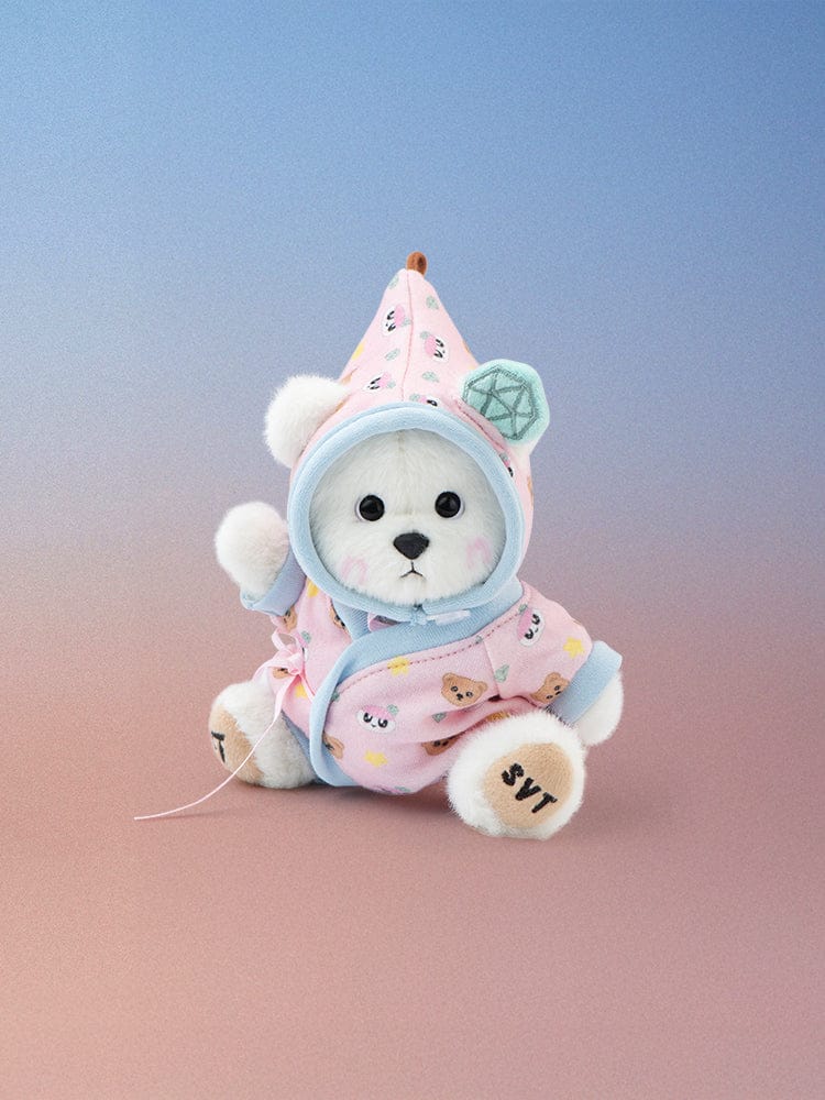 TEDDY TALES TOY_ 로즈쿼츠 [세븐틴 봉봉이 X 테디테일즈] 봉봉베어 로즈쿼츠 파자마 세트 XS