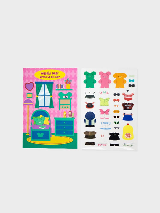 WASABI BEAR STICKER/CARD 단품 와사비베어 옷입히기 스티커