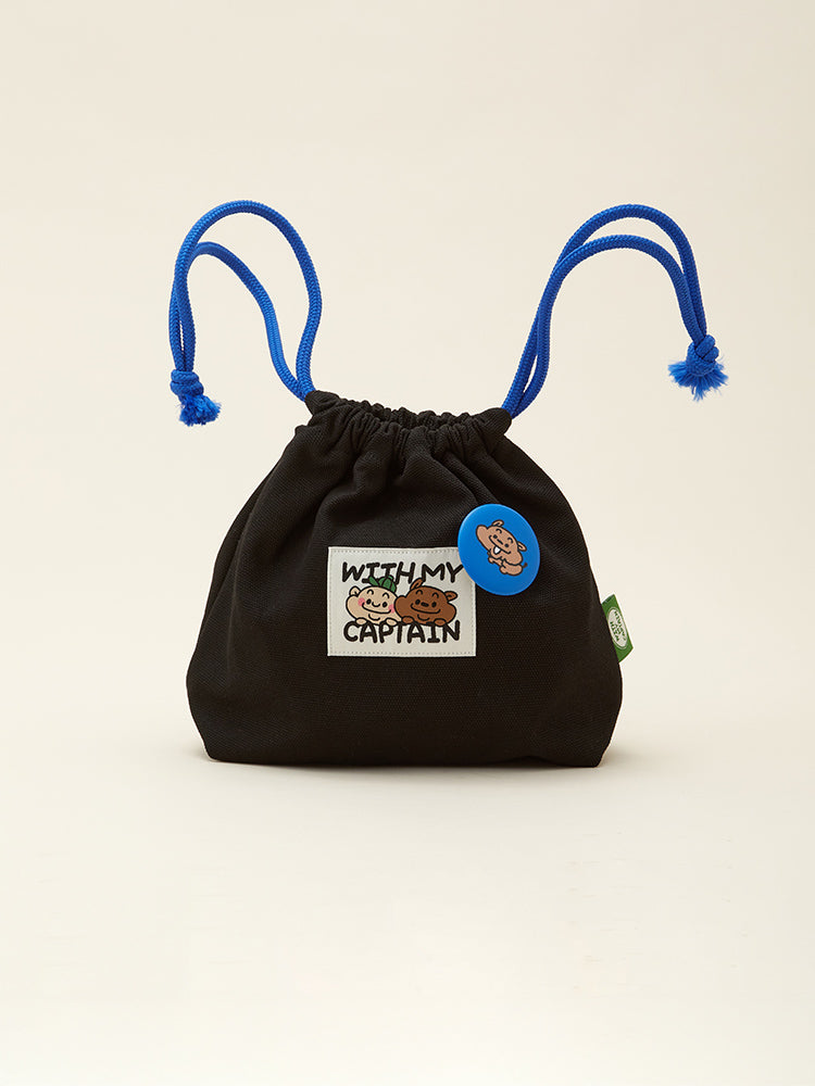 WITH MY CAPTAIN POUCH_ 블랙 위드마이캡틴 스트링 파우치