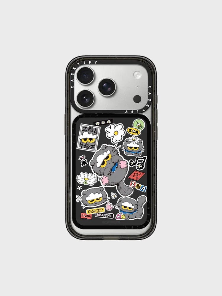 ZO&FRIENDS ELECTRONICS_ 블랙 ZO&FRIENDS X CASETiFY ZOA 스티커 카드 홀더 스탠드 (블랙)
